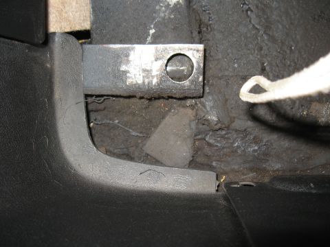 1968 Shelby GT500 - Interior view of a car's mounting bracket and surrounding trim.