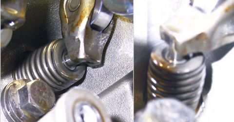 2000 Mercury Marquis - Pics of springs at full compression. There was room for a think paperclip in one and a thin paperclip in the other. No binding.
