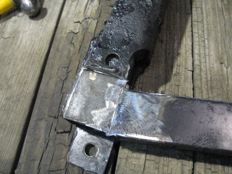 1978 Ford Bronco - Close-up of welded metal components, possibly for automotive repair or fabrication.