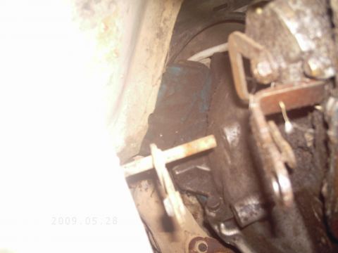 1986 Ford Bronco - Mechanical linkage detail, possibly from a vehicle's drivetrain or suspension system.