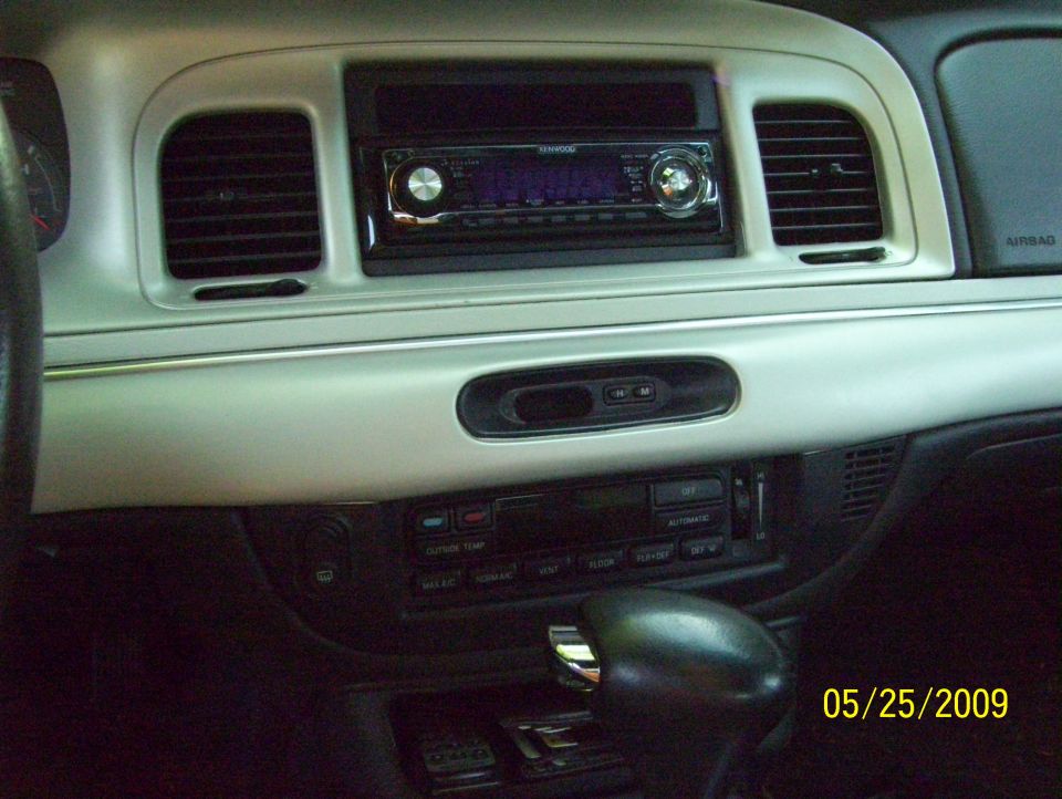 Interior dashboard with Kenwood stereo and automatic shifter