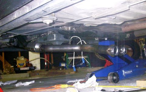2000 Mercury Marquis - Fitting the new exhaust to the stock. All forward of the H-pipe is new.