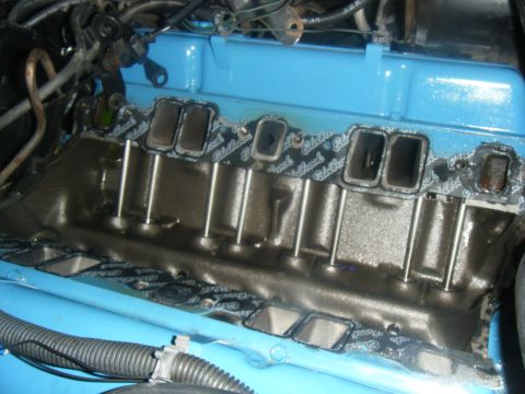 1979 Chevrolet Camaro - The intake manifold is shown with new gaskets in place, ready for reassembly.