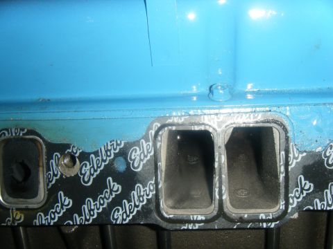 1979 Chevrolet Camaro - Edelbrock gasket installed on an engine part, showing intake ports.