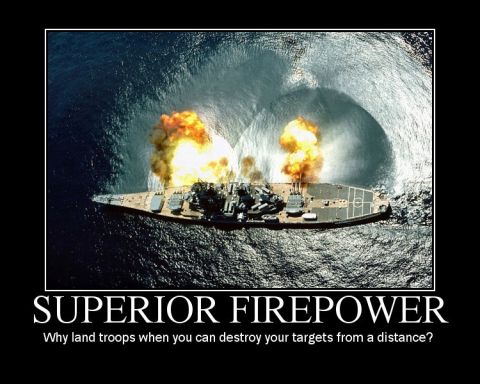 1988 Ford Bronco - A battleship unleashes its firepower with massive explosions and a powerful wake.