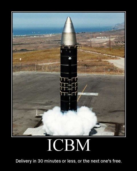 1988 Ford Bronco - An ICBM is shown during its launch sequence, generating significant smoke and cloud cover.