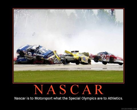 1988 Ford Bronco - A multi-car pile-up occurs during a NASCAR race, creating a chaotic scene on the track.