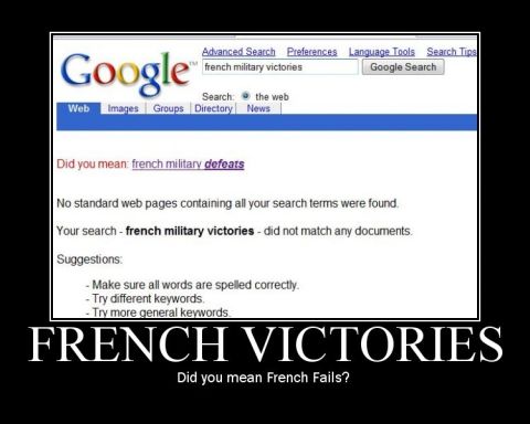 1988 Ford Bronco - A Google search for 'french military victories' yields no results, prompting a suggestion for 'french military defeats'.