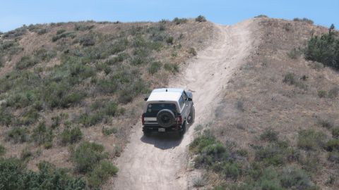 1996 Ford C-350 (Centurion Conversions) - Emmet going for the steep hill. Its much steeper than it appears on camera.