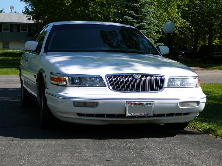 1997 Mercury Grand Marquis front view, parked outside