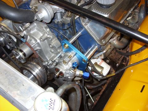 1978 Ford Mustang II - Engine bay detail with power steering pump and associated components visible.