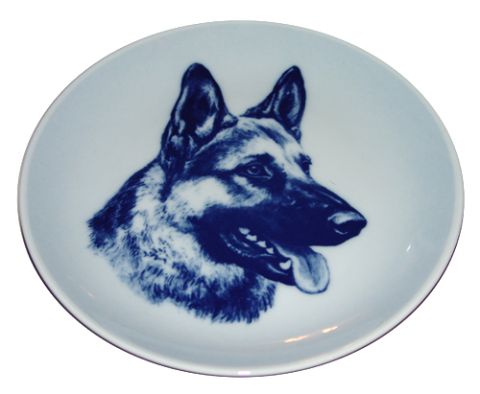 1991 Ford LTD Crown Victoria - A decorative plate features a blue and white portrait of a German Shepherd dog.