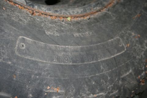 1990 Chevrolet Suburban - Tire sidewall details: size 15/38-16LT, mount on 16.5 inch rim, M+S rated.