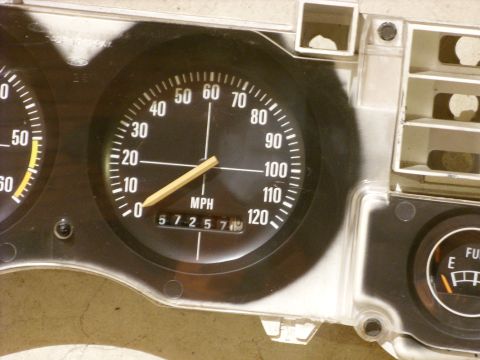1988 Ford Bronco - Instrument cluster from a Ford Bronco, showing 57,257 miles on the odometer.