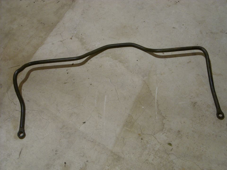metal sway bar on concrete floor