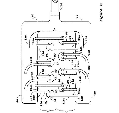 1997 Ford Taurus - Patent-style engineering drawing (Figure 8) of a mechanical assembly with numbered reference callouts.