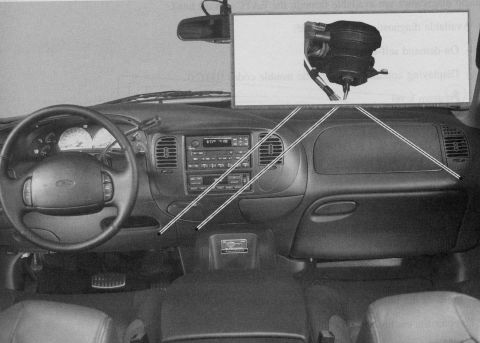 2007 Ford Mustang - Dashboard interior of a 2004 Ford F-150/Expedition, with an inset diagram of a blower motor.