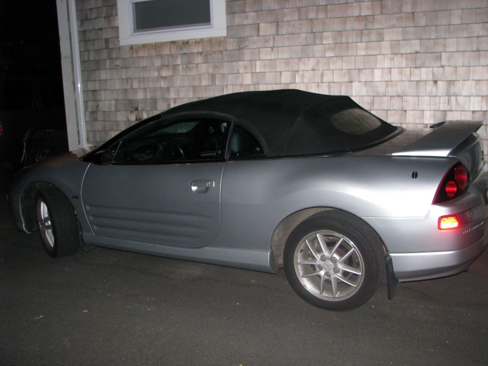 Silver 2001 Mitsubishi Eclipse convertible side view