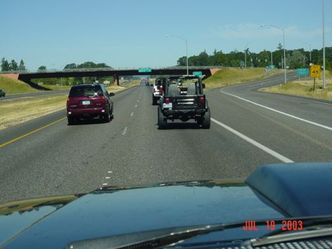 1989 Ford Bronco - On the highway....we have already lost the bike flags from the back of my truck, need to get new ones later