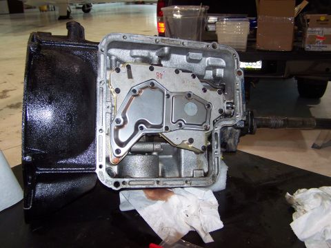 1973 Ford Ranchero - this is the valve body with the filter installed into the transmission. I found a bunch of clutch material and dirt in the pan and valve bo…