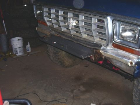 1978 Ford Bronco - beginnings of the front winch bumper
