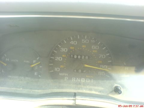 1992 Ford Crown Victoria - The odometer shows 198,263 miles on this vehicle's dashboard.