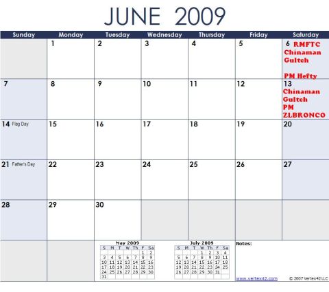 1978 Ford Bronco - This is a calendar page for June 2009, showing various events and dates.