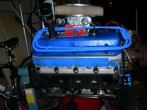 1984 Ford Bronco - Engine valve cover with COMP logo and air cleaner assembly. This is not a 1984 Ford Bronco.