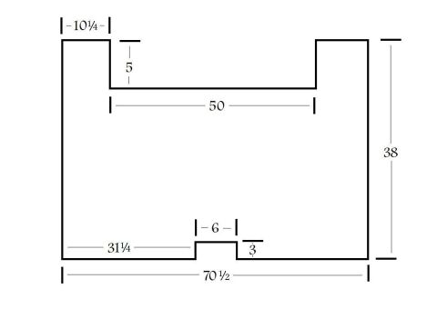 1995 Ford Bronco - Dimensioned engineering outline drawing with measurements labeled in inches.