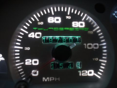 1995 Ford Thunderbird - The dashboard shows a speedometer and an odometer displaying 197,801 miles.