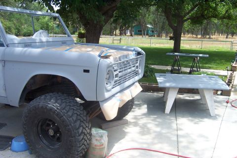 1976 Ford Bronco - front clip back on