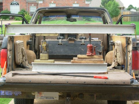 1983 Ford Bronco - Despite the progress I made with the first pull, I decided to reset & use another jack. This time, I'm bending the crossmember OUTboard of…