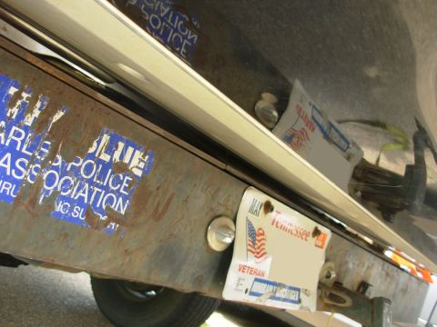 1983 Ford Bronco - It's not visible, but the rubber pad on the bumper lid is now barely touching the t/g trim panel, just like when I installed the t/g ~7 yea…