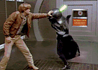 2006 Ford E350 - A dramatic lightsaber duel between Luke Skywalker and Darth Vader.