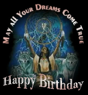 1991 Ford Crown Victoria - Artwork depicting a Native American woman, wolves, and a dreamcatcher with birthday wishes.
