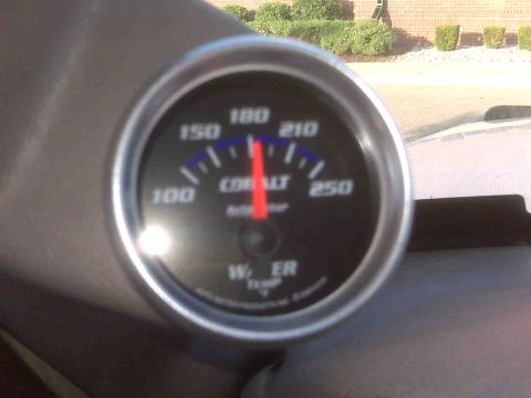 1995 Ford Bronco - The gauge shows the water temperature is at 180 degrees Fahrenheit.