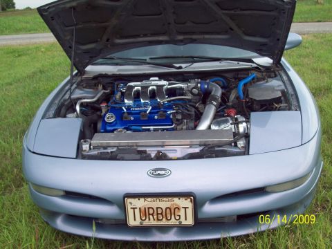 1995 Ford Probe - closer view of front of car.. notice the custom (turbo) emblems in place of the original ford emblems