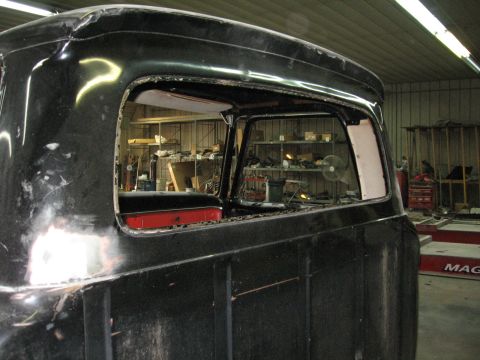 1966 Ford F-100 - The body style of this truck cab suggests a 1953 Ford F-100, not a 1966 model.