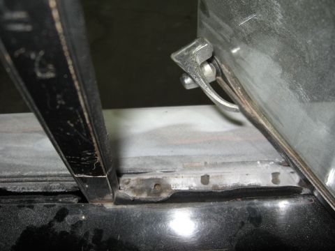 1966 Ford F-100 - There's a screw under this rubber that holds the vent window to the division bar.