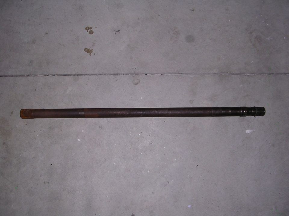 Drive shaft on concrete floor