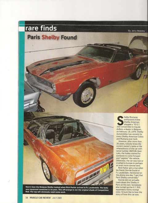 1968 Shelby GT500 - Two red convertible muscle cars are shown, one in the foreground with its top down and the other above it.