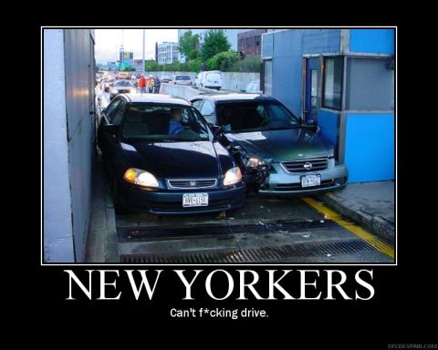 2001 Ford F-150 - This image depicts two vehicles in a difficult parking situation, likely a toll booth or narrow alley.