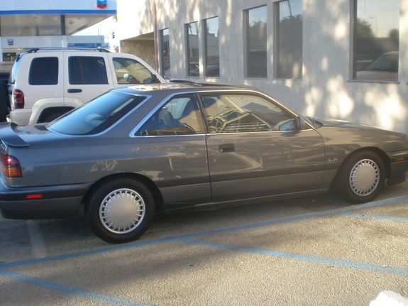 1989 Mazda MX-6 side view, gray coupe with sunroof