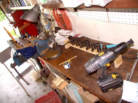 1986 Ford Bronco - The valve lapping "station" is my 6" Record vise. Keeps the heads almost level allowing for ideal lapping. Keep everything in the order it…