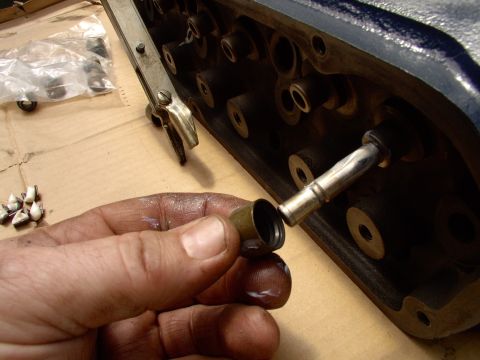 1986 Ford Bronco - After you've lubed the heck out of the valve stem with that assembly lube/white grease, you could just shove the valve seal on over the val…