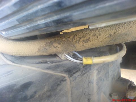 1992 Ford Crown Victoria - Detail of automotive wiring and conduit, likely part of a larger system.