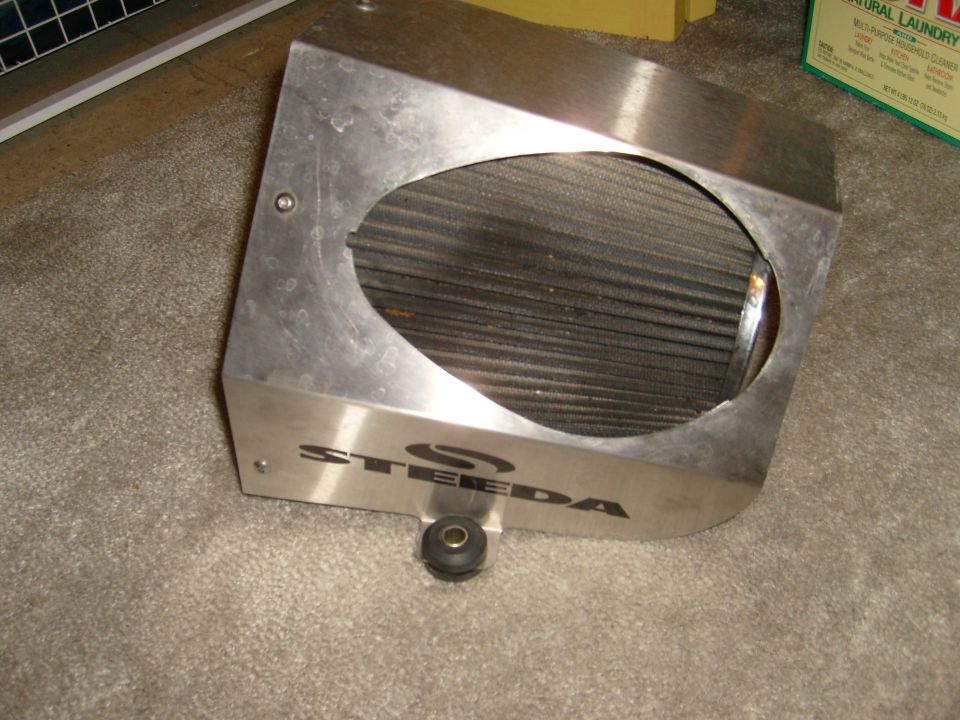 Steeda metal cold-air intake box with conical filter inside