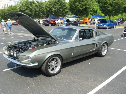 2007 Ford Mustang - This classic Mustang GT500 is displayed at an outdoor car show.
