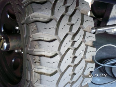1996 Ford Bronco - Tire tread detail and wheel assembly, photographed on June 27, 2009.
