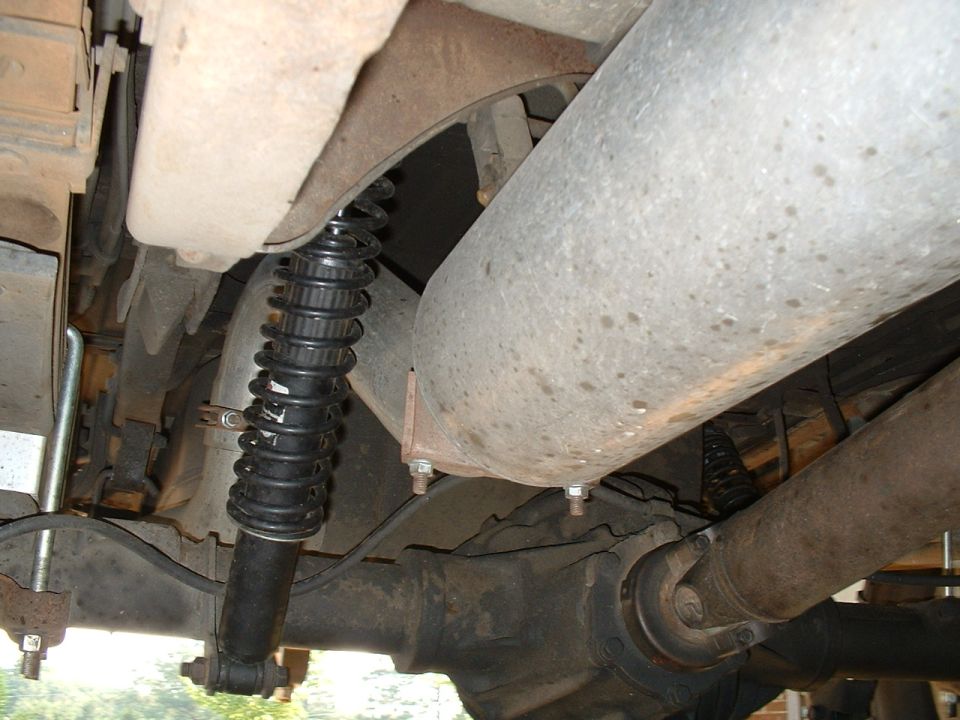 Over rear axle from the front looking rear.
